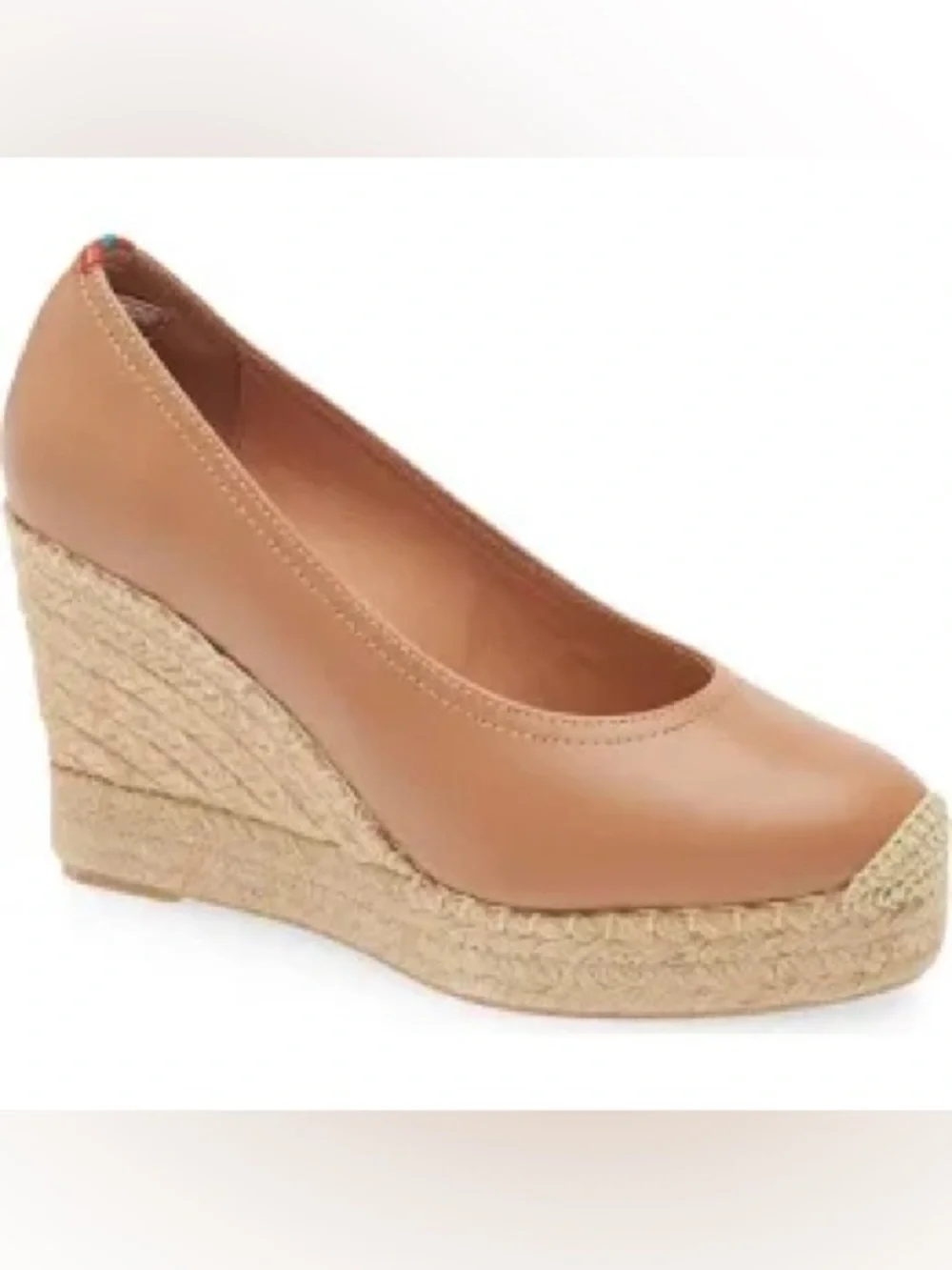 Penelope Chilvers EUC Leather Scoop Espadrille Wedge Pumps Sz 41, 10 US